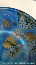 Load image into Gallery viewer, SCOTTISH POTTERY. Rarer Margery Clinton LARGE Circular Shallow Bowl with a Hand-Painted GOLD Lustre Flowerheads
