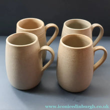 Load image into Gallery viewer, SCOTTISH POTTERY. Set of Four Large 1950s Buchan Plain Oatmeal Stoneware Tankard Shape Mugs. Each 5 inches in height
