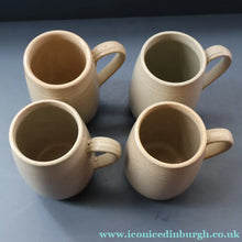 Load image into Gallery viewer, SCOTTISH POTTERY. Set of Four Large 1950s Buchan Plain Oatmeal Stoneware Tankard Shape Mugs. Each 5 inches in height
