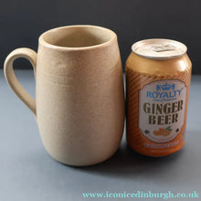 Load image into Gallery viewer, SCOTTISH POTTERY. Set of Four Large 1950s Buchan Plain Oatmeal Stoneware Tankard Shape Mugs. Each 5 inches in height
