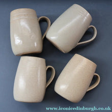 Load image into Gallery viewer, SCOTTISH POTTERY. Set of Four Large 1950s Buchan Plain Oatmeal Stoneware Tankard Shape Mugs. Each 5 inches in height

