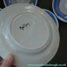 Load image into Gallery viewer, Set of Six Scottish Art Pottery Mak Merry Dessert Plate Prunus Design
