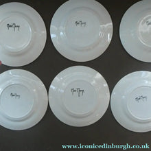 Load image into Gallery viewer, Set of Six Scottish Art Pottery Mak Merry Dessert Plate Prunus Design
