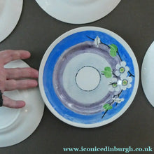 Load image into Gallery viewer, Set of Six Scottish Art Pottery Mak Merry Dessert Plate Prunus Design
