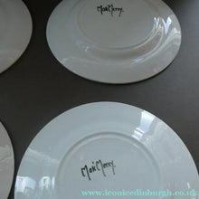 Load image into Gallery viewer, Set of Six Scottish Art Pottery Mak Merry Dessert Plate Prunus Design
