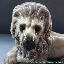 Load image into Gallery viewer, SCOTTISH POTTERY Antique SINGLE VICTORIAN Bo'ness Pottery Large Recumbent Lion, c 1900
