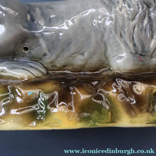 Load image into Gallery viewer, SCOTTISH POTTERY Antique SINGLE VICTORIAN Bo'ness Pottery Large Recumbent Lion, c 1900
