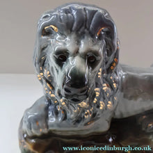 Load image into Gallery viewer, SCOTTISH POTTERY Antique SINGLE VICTORIAN Bo'ness Pottery Large Recumbent Lion, c 1900
