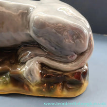 Load image into Gallery viewer, SCOTTISH POTTERY Antique SINGLE VICTORIAN Bo'ness Pottery Large Recumbent Lion, c 1900
