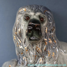 Load image into Gallery viewer, SCOTTISH POTTERY Antique SINGLE VICTORIAN Bo'ness Pottery Large Recumbent Lion, c 1900
