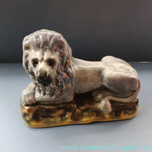 Load image into Gallery viewer, SCOTTISH POTTERY Antique SINGLE VICTORIAN Bo'ness Pottery Large Recumbent Lion, c 1900
