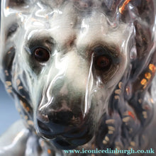 Load image into Gallery viewer, SCOTTISH POTTERY Antique SINGLE VICTORIAN Bo'ness Pottery Large Recumbent Lion, c 1900
