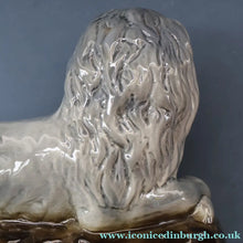 Load image into Gallery viewer, SCOTTISH POTTERY Antique SINGLE VICTORIAN Bo'ness Pottery Large Recumbent Lion, c 1900
