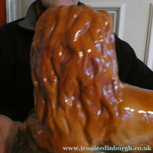 Load image into Gallery viewer, SCOTTISH POTTERY Antique SINGLE VICTORIAN Bo'ness Pottery Large Recumbent Lion, c 1900
