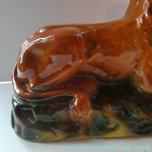 Load image into Gallery viewer, SCOTTISH POTTERY Antique SINGLE VICTORIAN Bo'ness Pottery Large Recumbent Lion, c 1900
