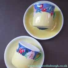 Load image into Gallery viewer, Bough Pottery 1930s Pair of Cups and Saucers. Rose Hips Richard Amour
