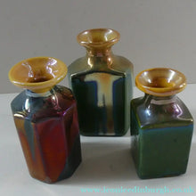 Load image into Gallery viewer, SCOTTISH POTTERY. Three 1970s / 1980s Margery Clinton Lustre Glaze Miniature Bottle Vases - Scottish Pottery

