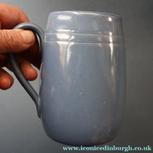 Load image into Gallery viewer, SCOTTISH POTTERY. PAIR of Large 1950s Buchan Plain French Blue Stoneware Tankard Shape Mugs. Each 5 inches in height
