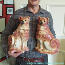 Load image into Gallery viewer, Large Bo'ness Pottery Victorian Staffordshire Ceramic Spaniels
