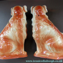 Load image into Gallery viewer, Scottish Pottery Victorian Bo'ness Pottery Spaniels or Chimney Dogs 1900
