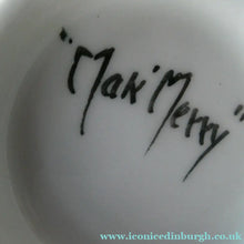 Load image into Gallery viewer, Vintage 1920s Hand Painted MAK MERRY: Cup and Saucer/ White Prunus on Blue
