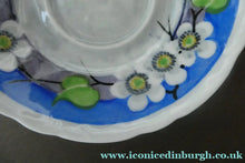 Load image into Gallery viewer, Vintage 1920s Hand Painted MAK MERRY: Cup and Saucer/ White Prunus on Blue
