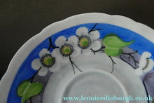 Load image into Gallery viewer, Vintage 1920s Hand Painted MAK MERRY: Cup and Saucer/ White Prunus on Blue

