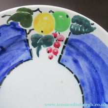 Load image into Gallery viewer, 1920s Scottish Pottery Mak Merry Trio. Blue with Fruit and Flowers
