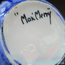 Load image into Gallery viewer, 1920s Scottish Pottery Mak Merry Trio. Blue with Fruit and Flowers
