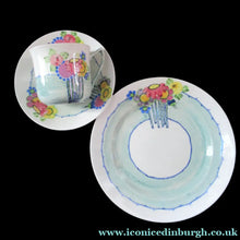 Load image into Gallery viewer, 1920s Scottish Pottery Trio Cup Saucer Side Plate Mak Merry Floral Pattern Daisy
