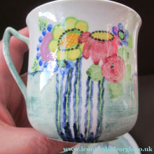 Load image into Gallery viewer, 1920s Scottish Pottery Trio Cup Saucer Side Plate Mak Merry Floral Pattern Daisy
