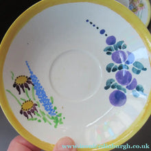 Load image into Gallery viewer, 1920s Scottish Pottery Scottish Lady Painter Trio. Cup, Sauder and Side Plate
