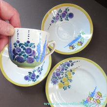 Load image into Gallery viewer, 1920s Scottish Pottery Scottish Lady Painter Trio. Cup, Sauder and Side Plate
