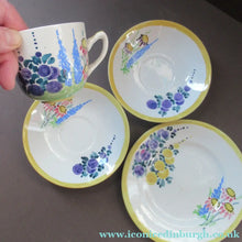 Load image into Gallery viewer, 1920s Scottish Pottery Scottish Lady Painter Trio. Cup, Sauder and Side Plate
