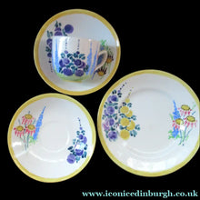 Load image into Gallery viewer, 1920s Scottish Pottery Scottish Lady Painter Trio. Cup, Sauder and Side Plate

