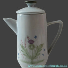 Load image into Gallery viewer, Buchan Pottery Stoneware Coffee Pot Thistles Pattern 1950s 1960s

