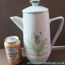 Load image into Gallery viewer, Buchan Pottery Stoneware Coffee Pot Thistles Pattern 1950s 1960s
