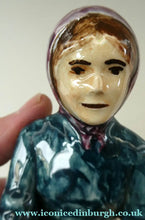 Load image into Gallery viewer, SCOTTISH POTTERY Vintage 1970s Figurine: Isle of Lewis Lady Gathering Wool by Coll Pottery
