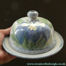 Load image into Gallery viewer, Vintage SCOTTISH Highland Stoneware CHEESE DOME Rarer Iris Pattern
