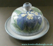 Load image into Gallery viewer, Vintage SCOTTISH Highland Stoneware CHEESE DOME Rarer Iris Pattern
