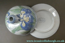Load image into Gallery viewer, Vintage SCOTTISH Highland Stoneware CHEESE DOME Rarer Iris Pattern
