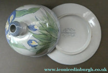 Load image into Gallery viewer, Vintage SCOTTISH Highland Stoneware CHEESE DOME Rarer Iris Pattern
