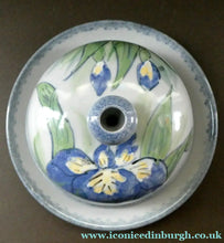 Load image into Gallery viewer, Vintage SCOTTISH Highland Stoneware CHEESE DOME Rarer Iris Pattern
