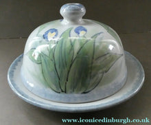 Load image into Gallery viewer, Vintage SCOTTISH Highland Stoneware CHEESE DOME Rarer Iris Pattern

