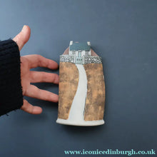 Load image into Gallery viewer, SCOTTISH POTTERY. Vintage Sculptural Vase Featuring a Highland Bothy. John O'Groats Pottery
