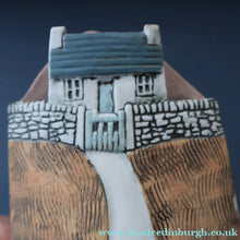 Load image into Gallery viewer, SCOTTISH POTTERY. Vintage Sculptural Vase Featuring a Highland Bothy. John O'Groats Pottery
