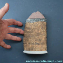 Load image into Gallery viewer, SCOTTISH POTTERY. Vintage Sculptural Vase Featuring a Highland Bothy. John O'Groats Pottery
