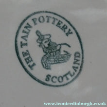 Load image into Gallery viewer, Vintage Tain Pottery DINNER PLATE. Heavy Duty Stoneware Pottery with Hand Painted Buchanan Tartan Pattern
