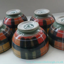 Load image into Gallery viewer, SCOTTISH POTTERY. Vintage Tain Pottery Medium Size Stoneware Pottery with Hand Painted Buchanan Tartan Pattern. 5 AVAILABLE
