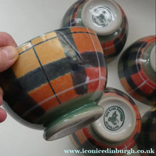Load image into Gallery viewer, SCOTTISH POTTERY. Vintage Tain Pottery Medium Size Stoneware Pottery with Hand Painted Buchanan Tartan Pattern. 5 AVAILABLE
